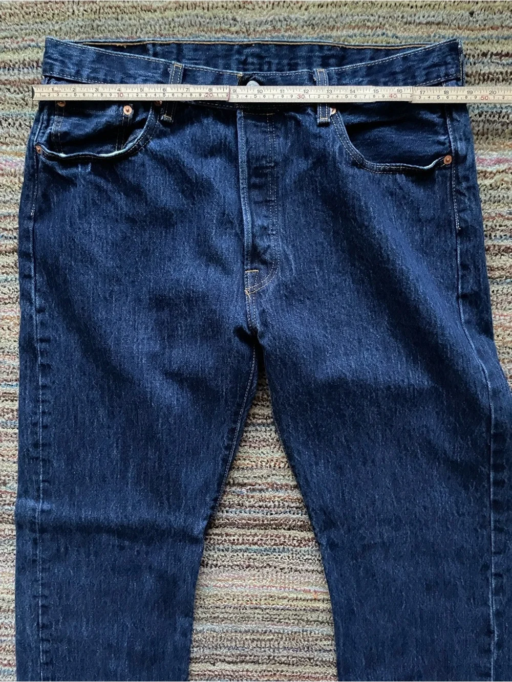 Levi's 501 Men's Straight Leg Jeans in Indigo Blue Denim Size 38x36